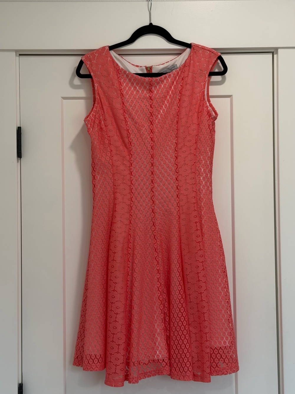 Danny & Nicole Coral Lace Midi Dress